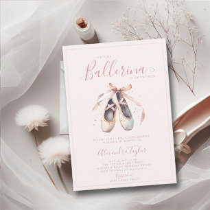 Invitation Chaussures Ballerina Rose Blush Or Baby Girl Douch