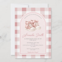 Chaussures bébé rose Baby Shower Gingham Girl