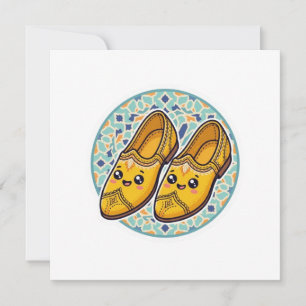 Invitation Chaussures Belgha Jaunes Marocaines Kawaii Mignonn