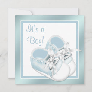 Invitation Chaussures Blanches Bleues Élégantes pour Fête de