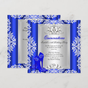 Invitation Chaussures bleu royal pour Quinceanera 15 ans 2