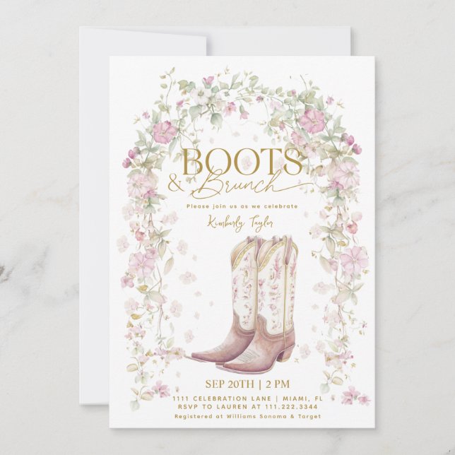 Invitation Chaussures & Brunch Arche de Fleurs de Mariage (Devant)