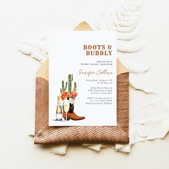 Invitation Chaussures & Bubbly Réception de Mariage Western (Créateur téléchargé)