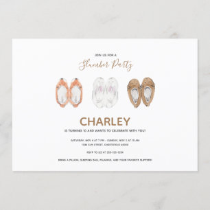 Invitation Chaussures d'animaux douillettes Fête d'anniversai