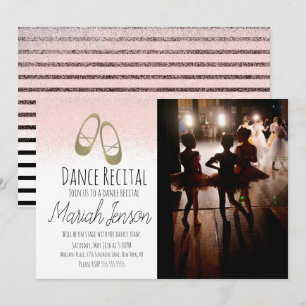 Invitation Chaussures de ballerine dorées à paillettes et ray