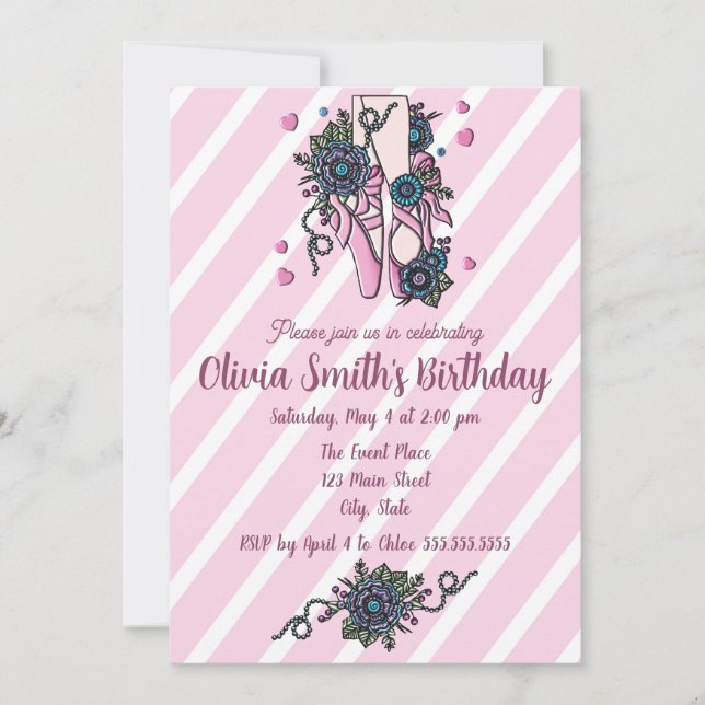 Invitation Chaussures de ballet (Devant)