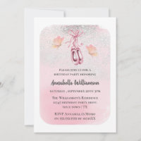 Chaussures de Ballet Rose et papillon fête d'anniv