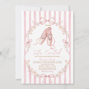 Invitation Chaussures de ballet rose Tutu Fille Baby Shower
