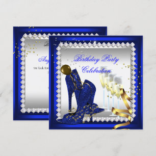 Invitation Chaussures de champagne bleu royal pour toutes occ