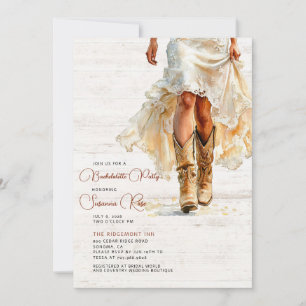 Invitation Chaussures de cowgirl de robe de mariée enterremen