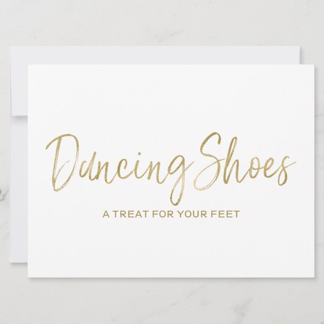 Invitation "Chaussures de danse" Enseigne de mariage dorée él (Devant)