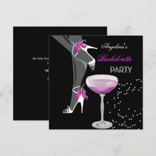 Invitation Chaussures de fête de Bachelorette Champagne rose
