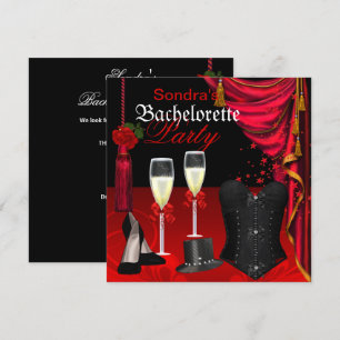 Invitation Chaussures de fête de Bachelorette Corset Rouge No