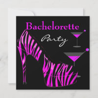 Chaussures de fête de Bachelorette Rose Noir Zèbre