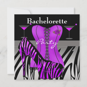 Invitation Chaussures de fête de Bachelorette Violet Zèbre Co
