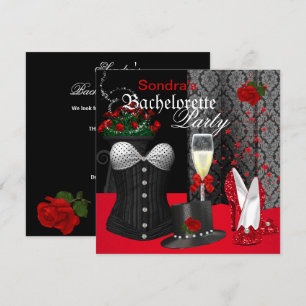 Invitation Chaussures de fête de jeune fille à corset rouge e