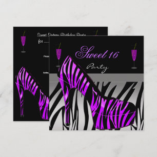 Invitation Chaussures de fête Sweet Sixteen Sweet 16 Violet Z