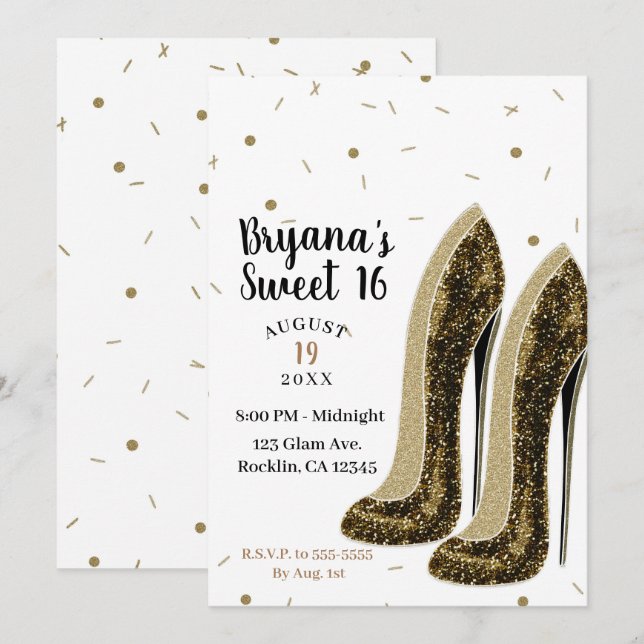 Invitation Chaussures de mode à talons hauts Glam Beauté Douc (Devant / Derrière)