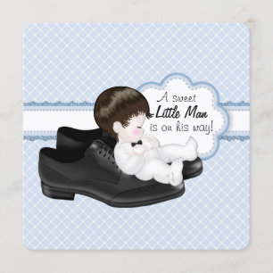 Invitation Chaussures de Papa Bébé Little Man Baby Shower