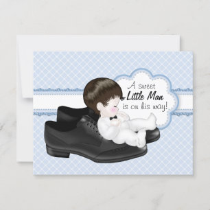 Invitation Chaussures de Papa Bébé Little Man Baby Shower