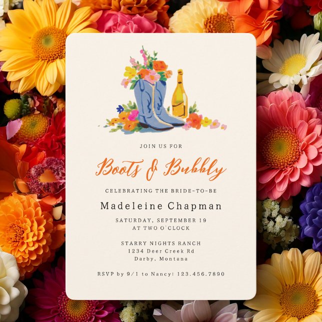 Invitation Chaussures et bulles de savon Mariage Floral Moder (Créateur téléchargé)
