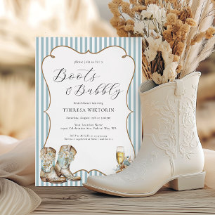 Invitation Chaussures et bulles Fête de mariage western cowgi