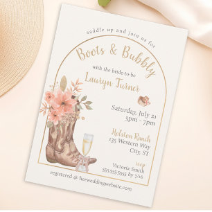 Invitation Chaussures et bulles Fête prénuptiale rustique de