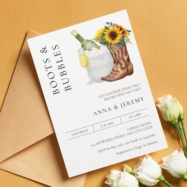 Invitation Chaussures et Bulles: Mariage Mixte Moderne Minima (Créateur téléchargé)