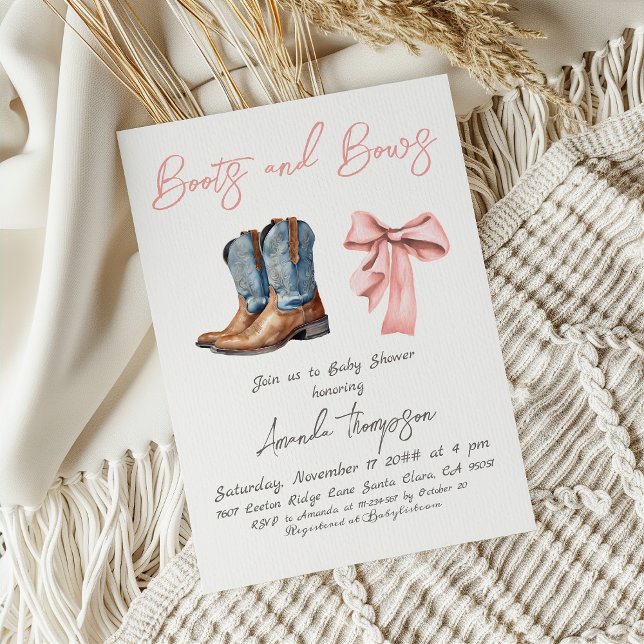Invitation Chaussures et rubans élégants pour bébé fille Show (Créateur téléchargé)