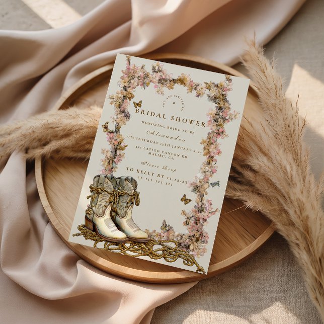 Invitation Chaussures Florales Rustiques Enterrement de Vie d (Créateur téléchargé)
