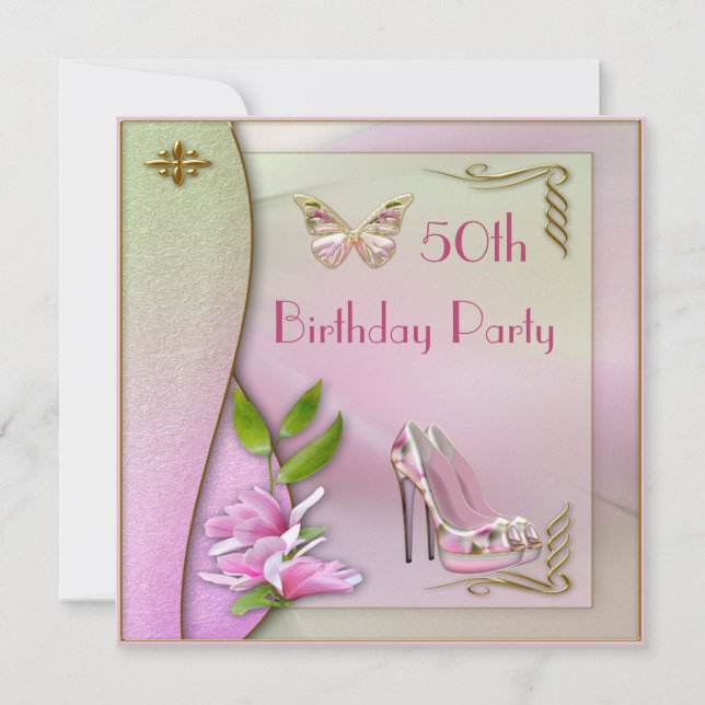 Invitation Chaussures glamour Magnolia & Butterfly 50e annive (Devant)