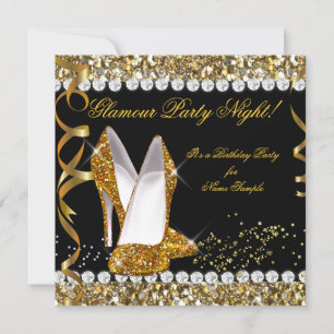 Invitation Chaussures Noires Dorées Pailletées pour Soirée Gl