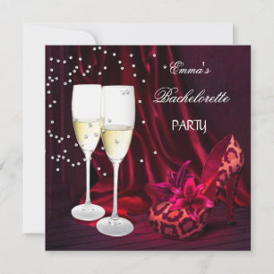 Invitation Chaussures noires léopard rouge pour enterrement d
