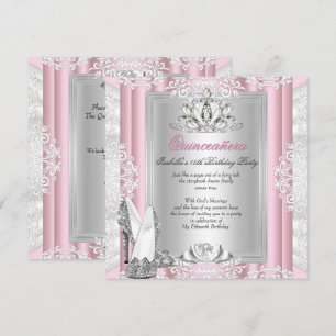 Invitation Chaussures Rose Clair pour Fête des 15 Ans de Quin