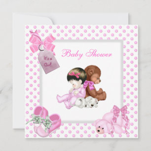 Invitation Chaussures roses bébé fille Baby Shower Bébé Fille