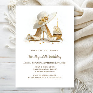 Invitation Chaussures Stiletto Élégantes Fête d'Anniversaire