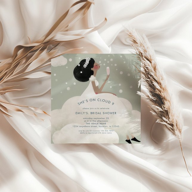 Invitation Chaussures sur Cloud 9 Carré Fête des mariées Turq (Créateur téléchargé)