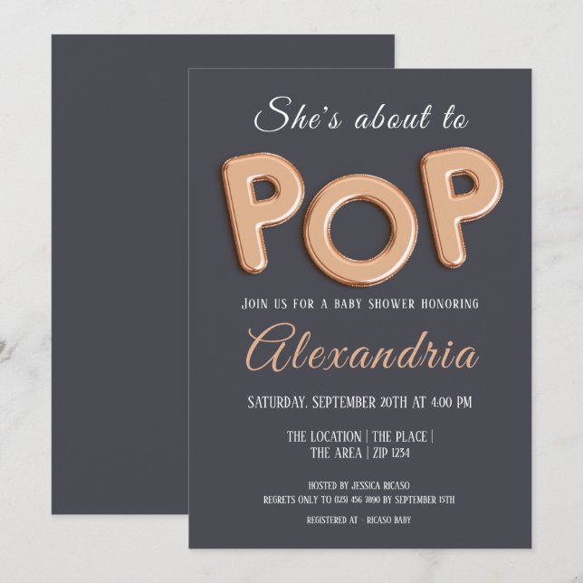 Invitation Chaussures Sur Le Point De Pop Baby shower Unisex (Devant / Derrière)