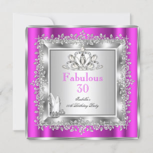 Invitation Chaussures Violet Rose Argent Fête Incroyable 30