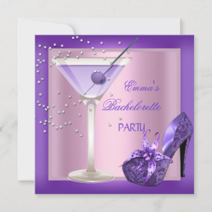 Invitation Chaussures Violet Rose Enterrement de Vie de Jeune