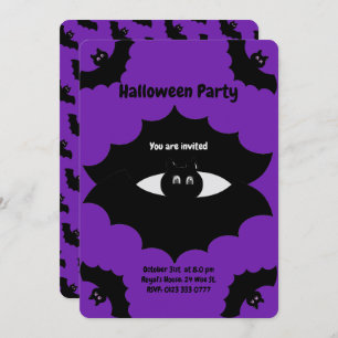 Invitation Chauve d'Halloween sur Royal Purple