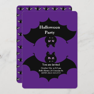 Invitation Chauve-Éffrayante d'Halloween sur Royal Purple