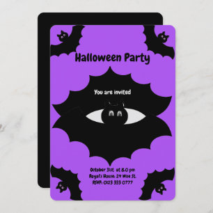 Invitation Chauve-souris d'Halloween sur Ultra Violet