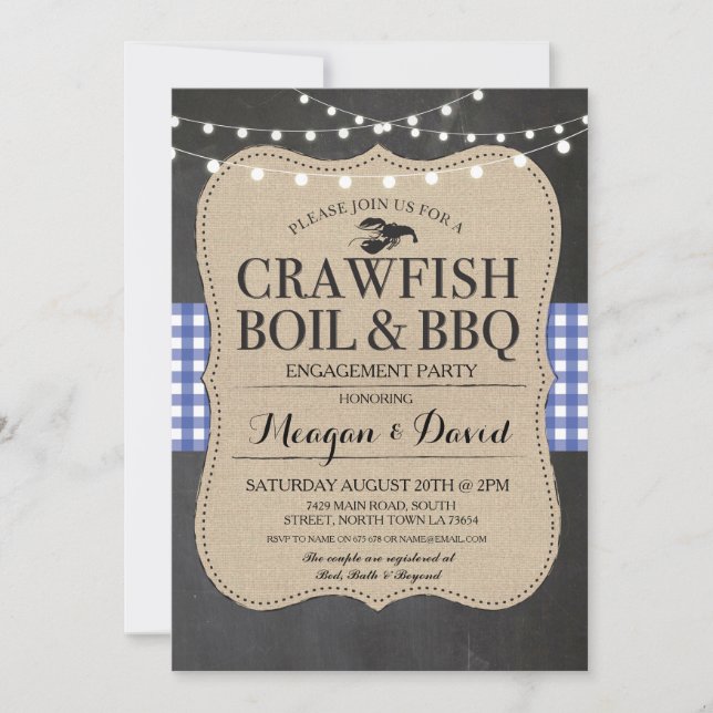 Invitation Chauve-souris faire bouillir BBQ Engagement Partie (Devant)