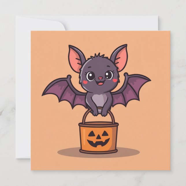 Invitation Chauve-souris pour un tour ou une friandise  (Devant)