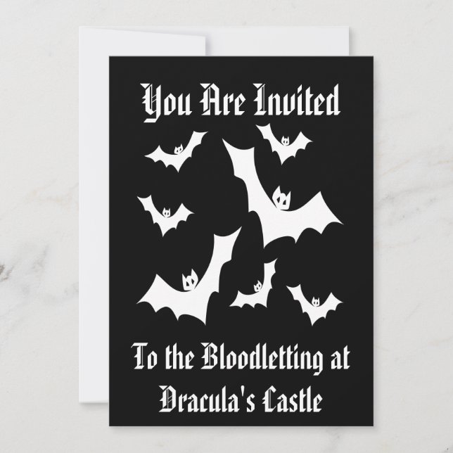 Invitation Chauves-souris vampires d'horreur gothique (Devant)