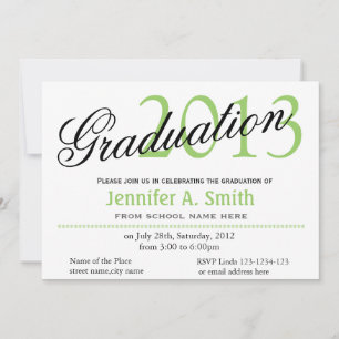 Invitation Chaux tendance classique, annonce de graduation él