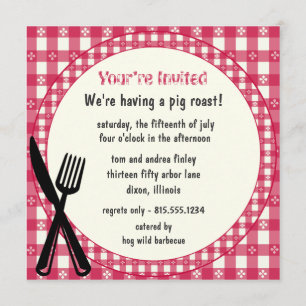 Invitation Checkered de partie de nappe