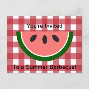 Invitation Checkered rouge de pastèque de nappe