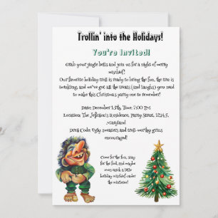 Invitation Cheeky Christmas Troll et Tree Delight